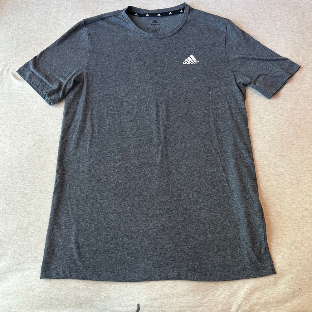 Adidas Mens Primegreen Aeroready T-Shirt Dark Grey Heather S‎ Short Sleeve Logo